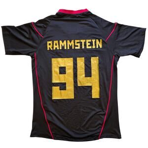 Rammstein Official Soccer Jersey Black Red Gold 94 Metal Band Merch Men's Large